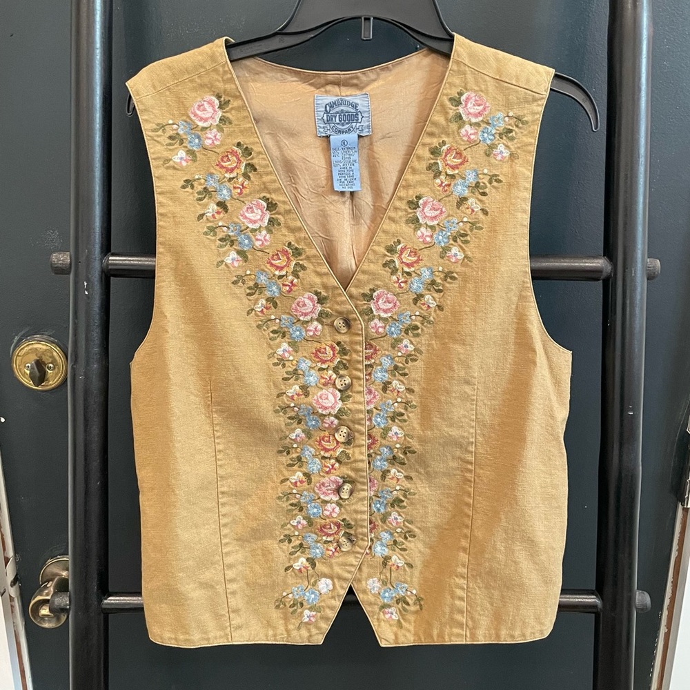 Cambridge Drygoods Vintage floral vest sz XL